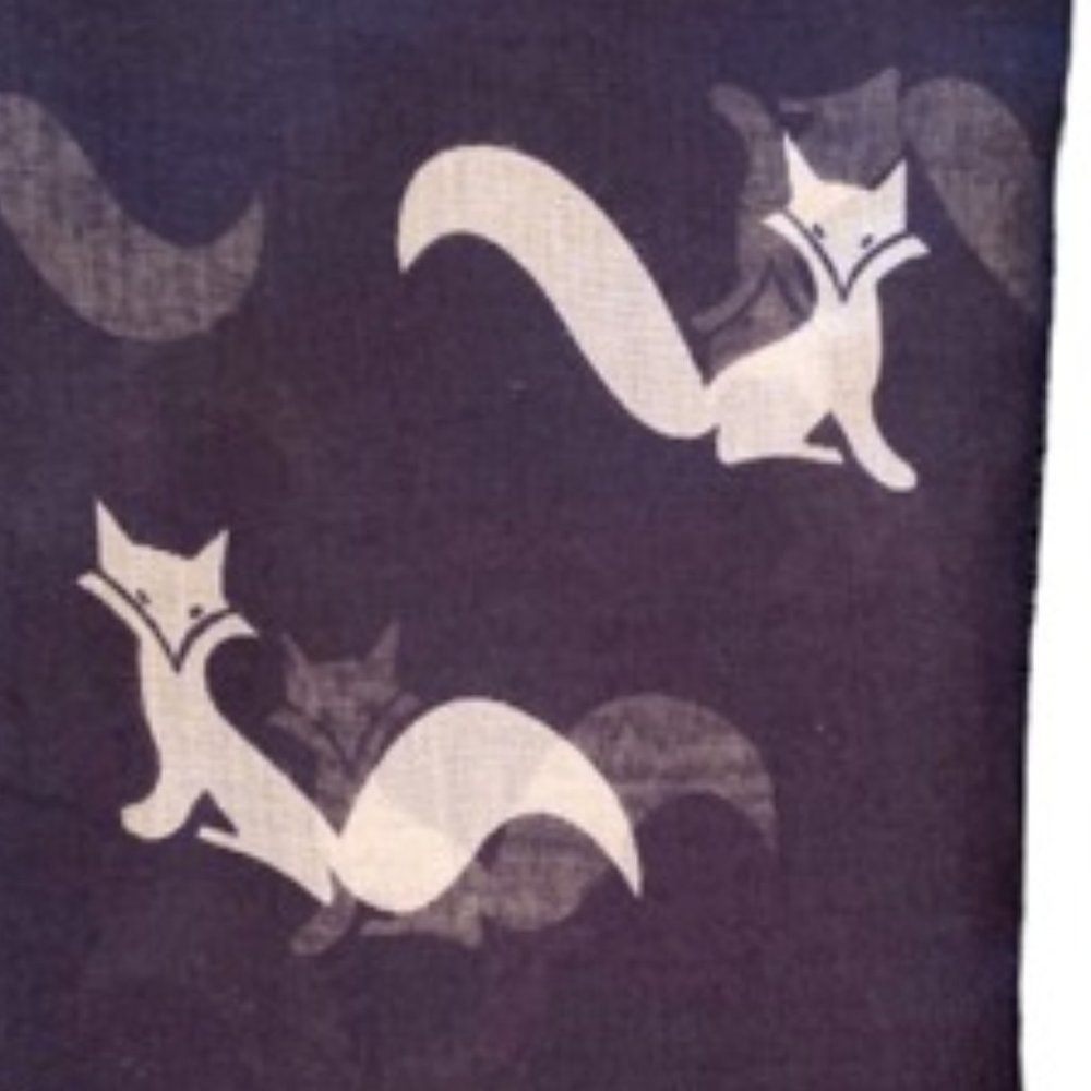 Lightweight Sheer Fox Scarf/Wrap Navy - Picture 2 of 3